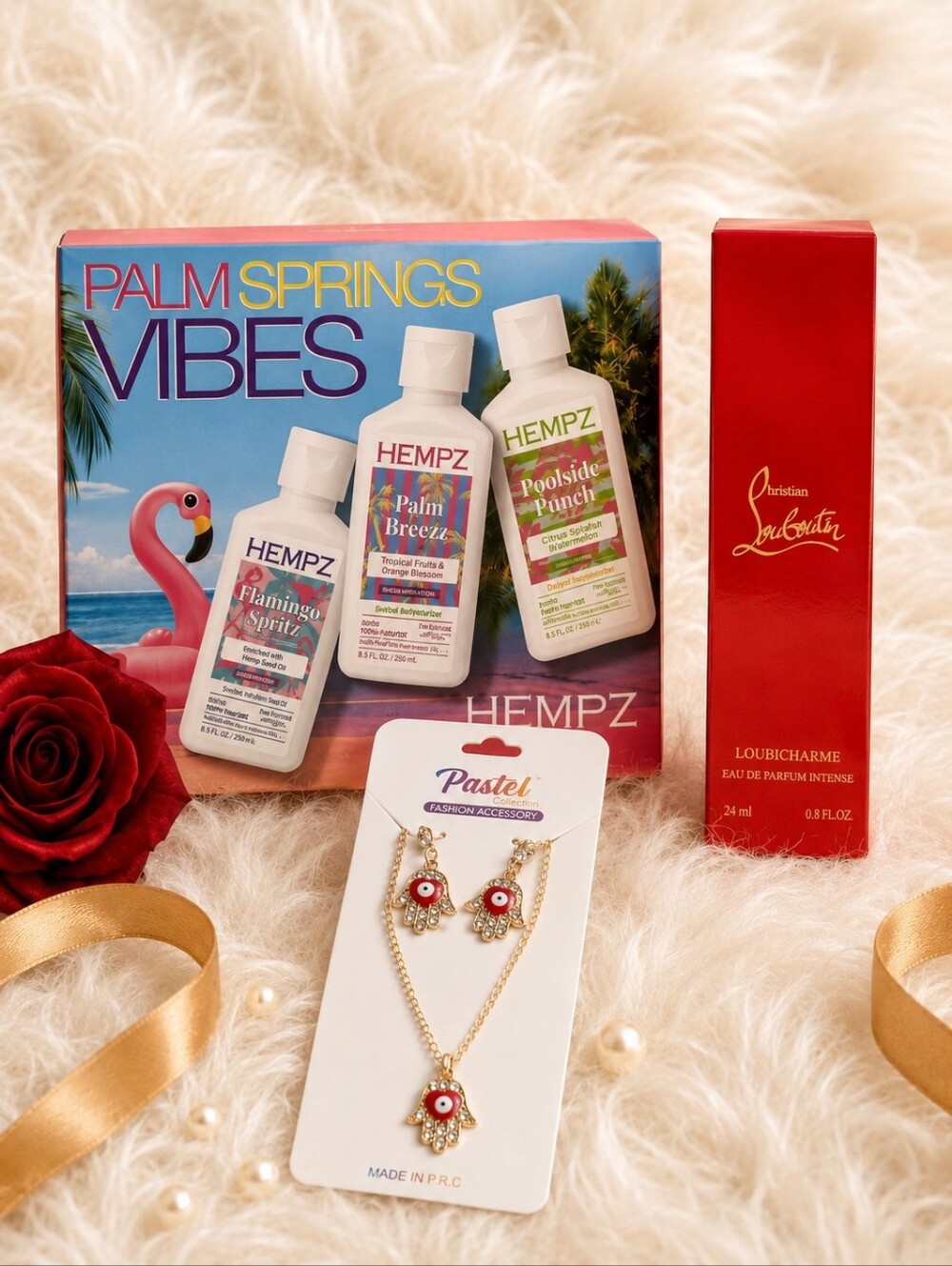 5 Pc Bundle Hempz Palm Springs 3 Moisturizers Louboutin Empty 4ml Evil Eye Set